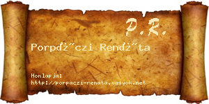 Porpáczi Renáta névjegykártya